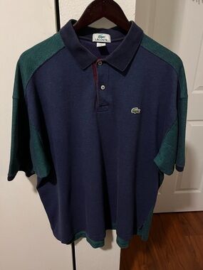 Extremely Rare 90’s Lacoste Grand Patron Polo in Green Multicolor
